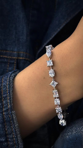 Bracciale <span class=keywords><strong>Tennis</strong></span> con Diamanti Coltivati in Laboratorio Personalizzato 10K 14K 18K VVS Multiforma CVD HPHT Catena <span class=keywords><strong>Tennis</strong></span> con Diamanti per Donna Certificato IGI - Product Image 5