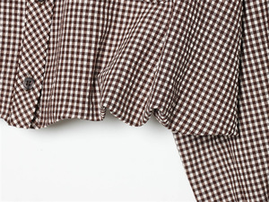GX1524 Blouse <span class=keywords><strong>Femme</strong></span> Décontractée à Manches Longues Col Polo à <span class=keywords><strong>Carreaux</strong></span> Style Urbain Printemps Automne - Product Image 6