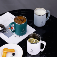 Vente en gros de tasses à café/lait graduées en acier inoxydable 304 de 500 ml, écologiques, créatives, avec couvercle et logo, thermos à vide