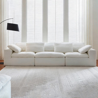 OEM Minimalistisches Cremeweißes Modulares Sofa-Set Vakuumkomprimierte Sektionalgarnitur für Boutique-Hotel Büro Studio