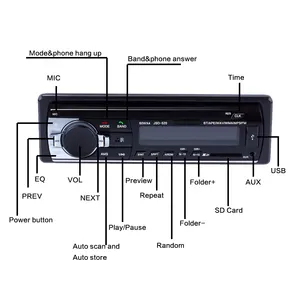 Pemutar MP3 mobil, pemutar MP3 mobil Stereo Autoradio, Radio mobil BT 12V In-dash 1 Din Fm Aux In Receiver SD USB MP3 MMC WMA JSD-520