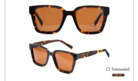 VISION PLUS Lunettes de soleil en acétate Mazzucchelli certifiées CE, lunettes de soleil polarisées UV400, lunettes de soleil unisexes, lunettes de soleil carrées rétro