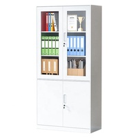 Glozen Armoire de rangement moderne en métal à 2 portes Armoires de classement en acier pour garage Armoires de rangement pour bureau OEM