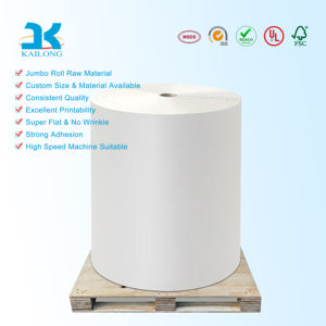 <span class=keywords><strong>Rouleau</strong></span> géant de <span class=keywords><strong>papier</strong></span> autocollant blanc sur mesure pour l'impression numérique haute vitesse et l'industrie de l'emballage - Product Image 1