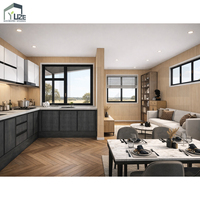 Casa Modular Prefabricada de Diseño Compacto con Techo Inclinado de Lujo, Casa Móvil Pequeña de Doble Contenedor de 40 pies