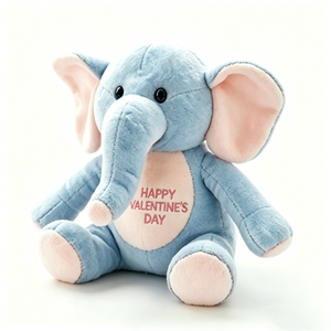 Elefante de peluche azul claro personalizado, elefante de peluche de San Valentín en contraste azul y rosa - Product Image 4
