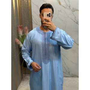 Handcrafted Luxury Moroccan Kaftan For <b>Men</b> With Matching Trousers Islamic <b>Thobe</b> Casual Ethnic Wear - Product Image 3