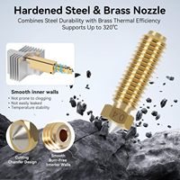 YOUQI Centauri Carbon Upgrade Ceramic Hotend 0.4mm Nosel Baja Keras Berlapis Kuningan dengan Penutup Silikon untuk Elegoo Centauri Carbon