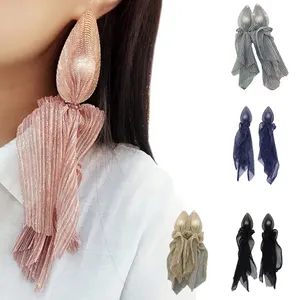 Bohemian Lace Wrap Imitation Pearl Long Earrings Crystal Beaded Statement Earrings Wedding Jewelry Charm Earrings Big Wholesale