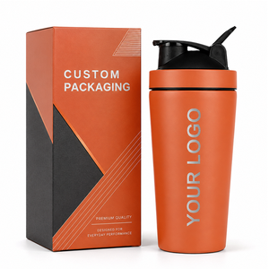 Botella mezcladora de acero inoxidable mate al por mayor, de pared simple 304, ligera, para gimnasio, con bola mezcladora de proteínas, logotipo personalizado, a granel - Product Image 1