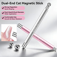 BORN PRETTY Bâtonnet Magnétique Rose Argenté Multifonctionnel à Double Tête Effet Œil de Chat, OEM d'Usine, Portable et Puissant pour Nail Art