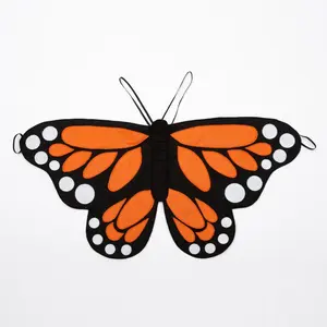 Halloween Costumes Felt Crafted Orange Monarch Butterfly Wings