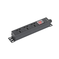 Boîtier en alliage d'aluminium C13 C19 PDU 3 prises, unité de distribution d'alimentation certifiée CE/RoHS, 19 pouces 1U pour usage industriel en intérieur