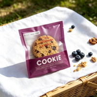 Sachets d'emballage personnalisés imprimés pour bonbons, biscuits et gâteaux individuels, avec fenêtre frontale et thermoscellage sur trois côtés