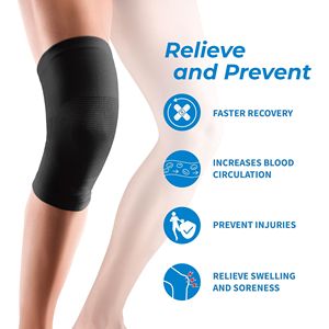 Oem Sport Recuperación de lesiones Compresión Manga de la rodilla Alivio del dolor Artritis Dolor Levantamiento de pesas Rodillera Soporte para baloncesto - Product Image 3