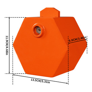 Verrou de remorque en alliage d'aluminium orange de 13,5 cm pour Ford RV 2 5/16 2 1 7/8 pouces avec attaches - Product Image 1