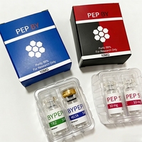 Flacon vide personnalisable pour emballage pharmaceutique, boîte pliable en papier de 3 ml pour peptides avec plateau en plastique