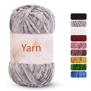 <b>100</b> Grams Crochet Bag Doll Scarf Solid Colors Velvet Fashion Chenille <b>Yarn</b> for Weaving and Knitting Hoodie - Product Image 1