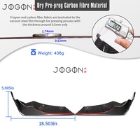 Ailerons de pare-chocs arrière pour Chevrolet Corvette C8 Z06 Coupé 2023-2026, en fibre de carbone véritable, accessoires extérieurs, 2 pièces