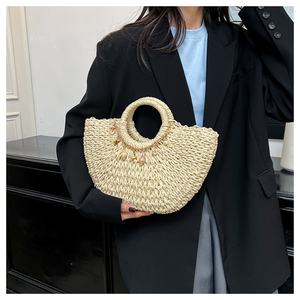 Bolso <span class=keywords><strong>de</strong></span> <span class=keywords><strong>playa</strong></span> <span class=keywords><strong>de</strong></span> paja para mujer, bolso <span class=keywords><strong>de</strong></span> hombro, bolso ecológico <span class=keywords><strong>de</strong></span> verano, minimalista, para trabajo, viajes, versátil, <span class=keywords><strong>de</strong></span> gran capacidad, bolsos <span class=keywords><strong>de</strong></span> diseñador - Product Image 5