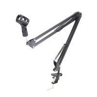 Support de microphone réglable à bras articulé, charge maximale 1 kg, support compact pour diffusion radio et voix off