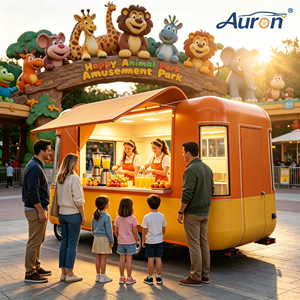 รถขายอาหารเคลื่อนที่ Auron Classic Style 4 ล้อ ตัวถังสแตนเลส ช่องเก็บความร้อน/เย็น สำหรับใช้งานกลางแจ้ง รถขายอาหารไฟฟ้า รุ่นใหม่ - Product Image 1