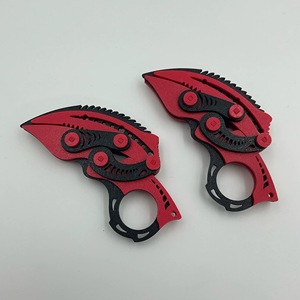 Navaja plegable con forma de garra de dragón, impresa en 3D con diseño de reloj de bambú, con mecanismo de apertura por gravedad, no afilada, en miniatura, antiestrés - Product Image 2