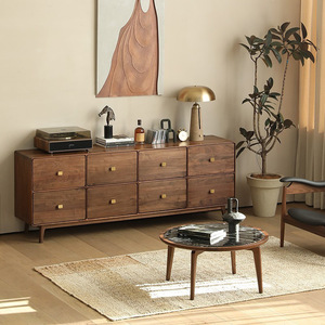 Mobile Moderno e Semplice in Legno Massello di Noce Nero Nordamericano, Lusso Leggero, Multifunzionale con Sei Cassetti per <span class=keywords><strong>Soggiorno</strong></span> e Camera da Letto - Product Image 3