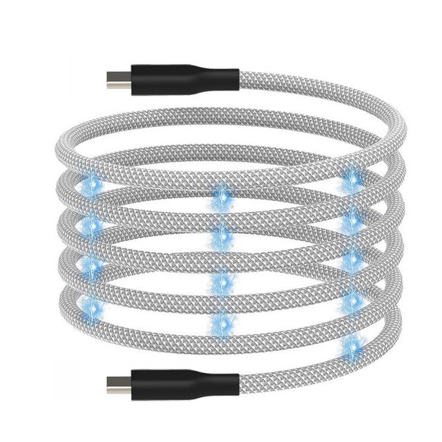 240W Super Fast Charging 5A Type-C Magnetic USB Data Transfer Cable PD Magnet Nylon Jacket for Computer Charging
