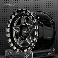 Jantes forgées monobloc ISAL Gloss Black Scalloped Beadlock Drag Pack Racing Wheels 17 18 20 pouces 5x127 6x139.7 pour Mustang