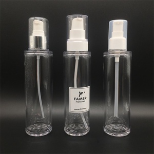 Plastic lotion bottle in 150ml thick wall clear PET spray pump bottle /cosmetic plastic bottle For Facial Toner