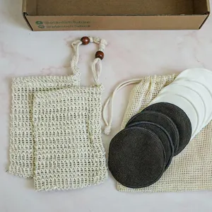 Vente en gros de sacs de savon en chanvre exfoliant avec cordon de serrage sac de savon en sisal naturel pochette économiseur sac de barre de savon en maille avec pochettes en papier