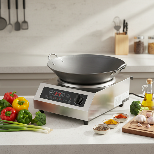 220V Commercial Catering Electric Stove High Power Concave Induction Large Frying Stove 3500W Commercial Induction Cooker