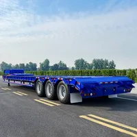 Semi-remorque à plateau plat robuste en acier pour le transport de conteneurs et de marchandises en vrac