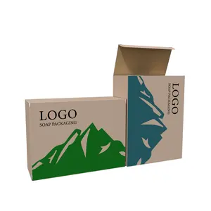 Caja de embalaje de jabón de papel marfil impresa ecológica biodegradable diseño personalizado con logotipo