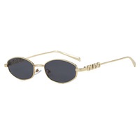 Lunettes de soleil vintage unisexe de luxe à monture ovale en métal, nouveau design, protection UV400, élégantes et décoratives pour fêtes et activités de plein air – Offre Spéciale