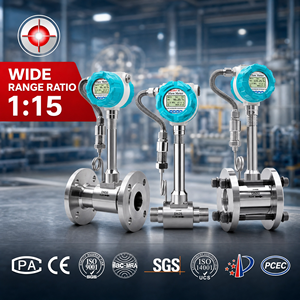 Débitmètre intelligent à vortex 4-20mA Impulsion RS485 pour <span class=keywords><strong>gaz</strong></span>, liquide, vapeur, huile thermique – Surveillance du débit avec connexion par collier, bride ou filetage - Product Image 1