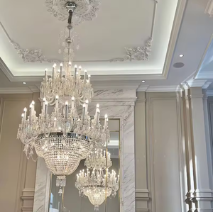 Zeal Lighting, luces colgantes, escalera de hotel, diseño de vidrio grande, villa, techo led, candelabro de cristal moderno - Product Image 4