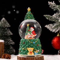 Ornements de Noël en forme de globe de neige, petites boules d'eau lumineuses créatives, décoration de fenêtre, boîte à musique, vente en gros