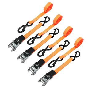 Sangles d'arrimage à cliquet en polyester robuste de 1 "avec contrôle de la cargaison à crochet en S à ressort en PVC - Product Image 4