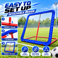 But de rebond de football portable avec cadre en acier et filet en PP pour entraînement individuel