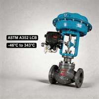 Vanne de régulation pneumatique industrielle Samson avec positionneur numérique Siemens pour le contrôle du débit d'eau, 2 voies, en acier inoxydable