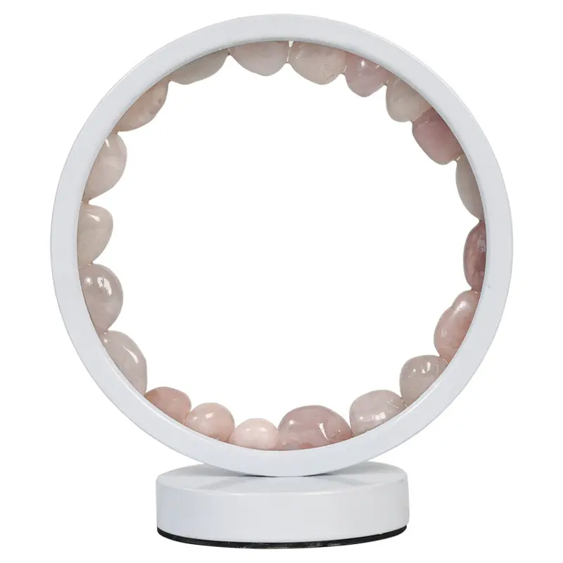 Veilleuse en pierre naturelle transparente améthyste colorée avec câble USB pierre brute quartz rose améthyste lampe de table en grappe