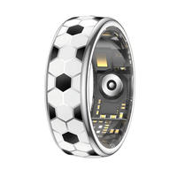 Anillo Inteligente con Monitor de Salud, Diseño de Fútbol, Pantalla LED, Monitor de Frecuencia Cardíaca, Análisis del Sueño con IA, Carcasa de Acero, Control por Aplicación, Resistente al Agua IP68