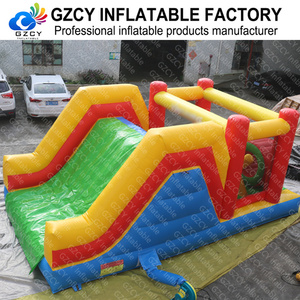 Parcours d'obstacles gonflable commercial en PVC avec toboggan et <span class=keywords><strong>tunnel</strong></span>, jeu de course d'obstacles pour enfants en plein air, à vendre - Product Image 4