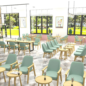 Xzy OEM tùy chỉnh quán cà phê hiện đại ghế bành chỗ ngồi thức ăn nhanh nhà hàng bàn ghế Bộ Cà phê đồ nội thất cửa hàng nhà hàng bảng - Product Image 1