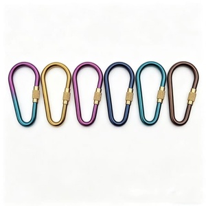 Mosquetón de Aleación de <span class=keywords><strong>Titanio</strong></span> GR5 Colorido para Camping y Senderismo, Llavero con Gancho y Anillo para Llaves - Product Image 1