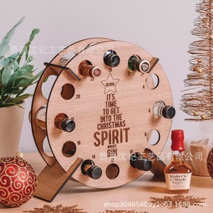 Wooden Christmas <b>Tree</b> Wine Rack Solid Wood Display <b>Stand</b> For Beverage Storage Under 10 Bottles - Product Image 3