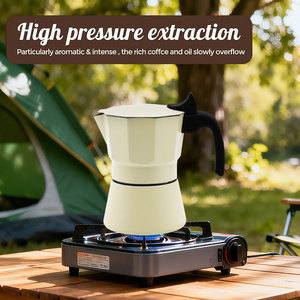 Cafetière à percolateur portable personnalisée 3/6 tasses Cafetera Italiana Cafetière à expresso à poser sur le feu en acier inoxydable 304 Moka Pot - Product Image 5