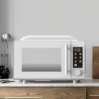 Four à micro-ondes multifonction 20L avec boîtier en verre, contrôle tactile et par bouton, grill, friteuse à air, minuterie numérique électrique, pour comptoir de camping-car